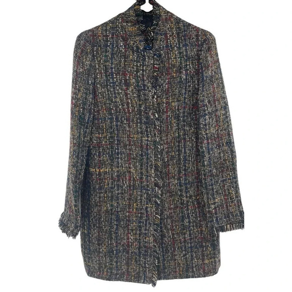 J. McLaughlin Walden Tweed Long Coat Blazer Size XS - Picture 2 of 11